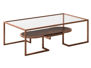 SESTO SENSO - Rectangular glass and metal coffee table _ CPRN HOMOOD